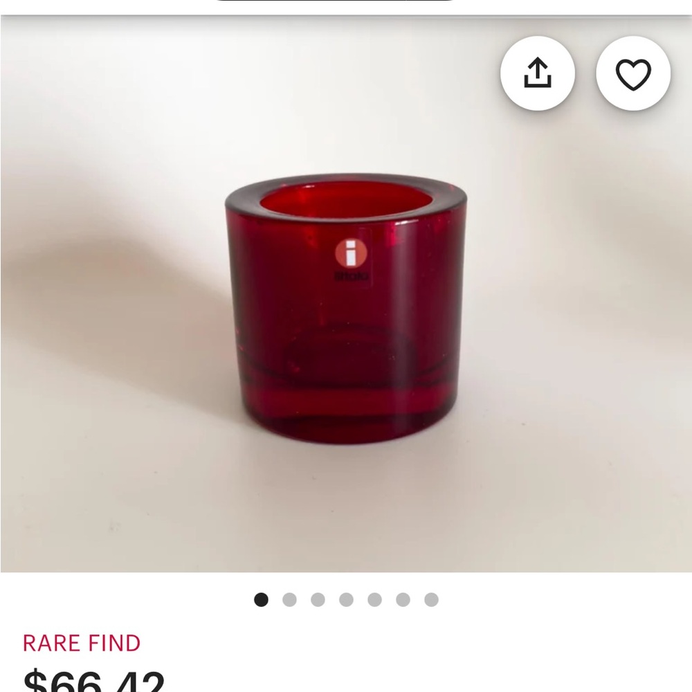 Vintage RED Iittala Marimekko candle votive🌲❣️ - Picture 5 of 5